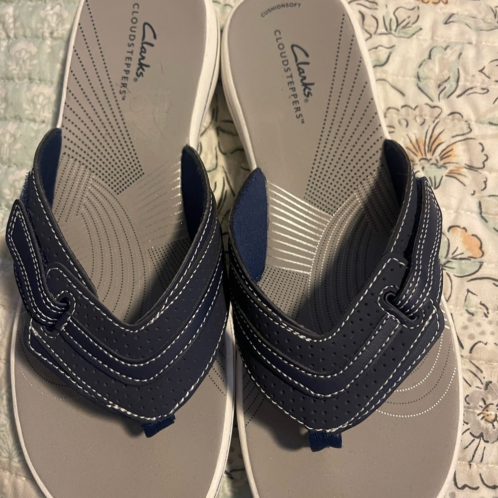 Clarks Cloudsteppers Navy Sandals